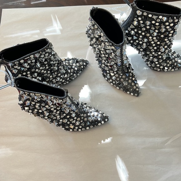 Steve Madden Shine Rhinestone Embellished Booties - Picture 10 of 14
